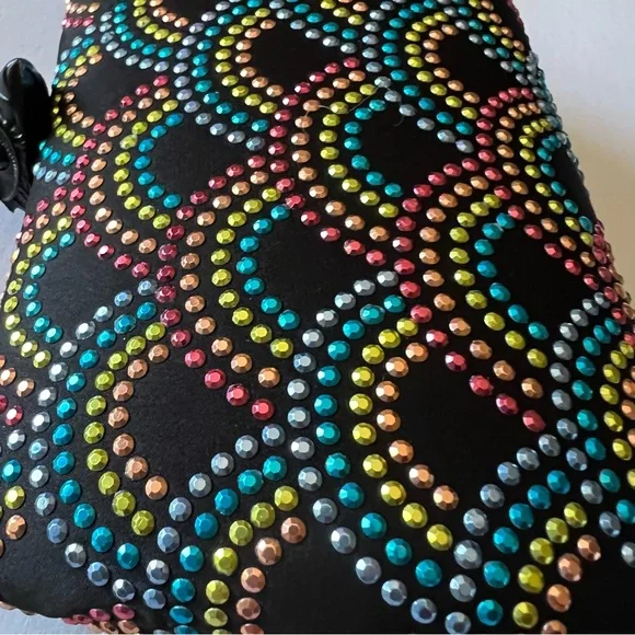KURT GEIGER LONDON BLACK RAINBOW EAGLE CLUTCH BLACK NWOT